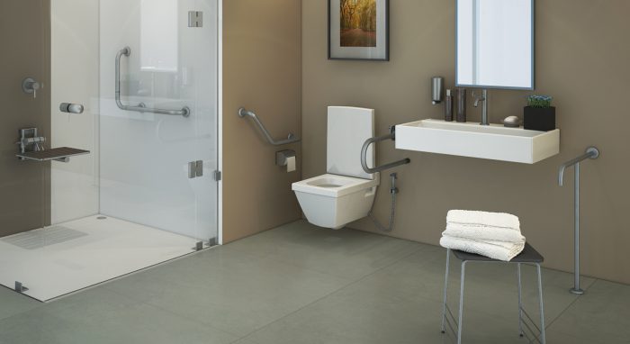 SUS-304 stainless steel grab bar OEM manufactured by Rely in Thailand